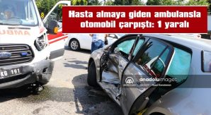 TEKİRDAĞ’DA HASTA ALMAYA GİDEN AMBULANSLA OTOMOBİL ÇARPIŞTI: 1 YARALI