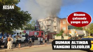 DUMAN ALTINDA YANGINI İZLEYEN VATANDAŞLAR İÇİN AMBULANSTAN UYARI YAPILDI