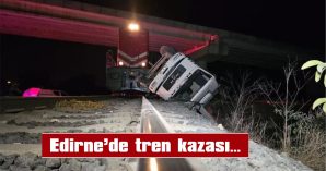 YOLCU TRENİ, RAYLAR ÜZERİNDE BIRAKILAN BETON POMPASINA ÇARPTI